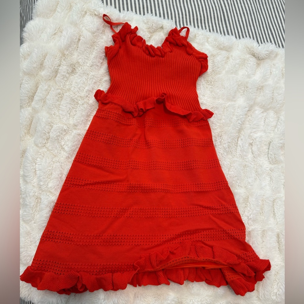 Lulu's Vibrant Red Ruffled Mini Dress